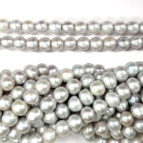 FRESHWATER PEARL POTATO 7-8MM SILVER GRAY